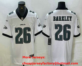 Men's Philadelphia Eagles #26 Saquon Barkley NEW 2024 White Vapor Limited Stitched Jersey