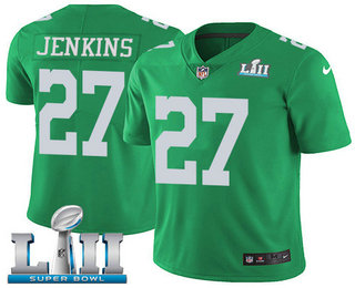 Men's Philadelphia Eagles #27 Malcolm Jenkins Light Green 2018 Super Bowl LII Patch Vapor Untouchable Stitched NFL Nike Limited Jersey