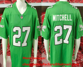 Men's Philadelphia Eagles #27 Quinyon Mitchell Limited Green Alternate Vapor Jersey