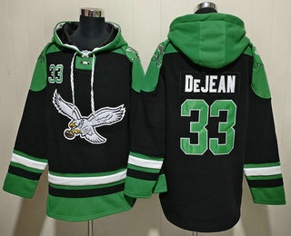 Men's Philadelphia Eagles #33 Cooper DeJean Black Ageless Must Have Lace Up Pullover Hoodie
