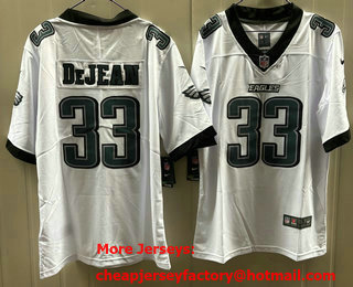 Men's Philadelphia Eagles #33 Cooper DeJean Limited White Vapor Jersey