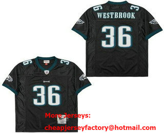 Men's Philadelphia Eagles #36 Brian Westbrook Black 2003 Throwback Jersey