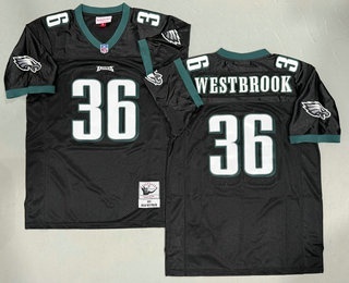 Men's Philadelphia Eagles #36 Brian Westbrook Black 2003 Throwback Jersey
