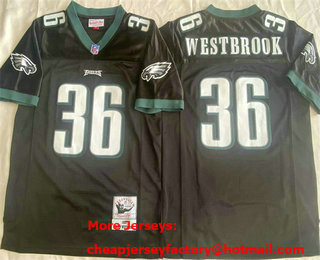 Men's Philadelphia Eagles #36 Brian Westbrook Black 2003 Throwback Jersey