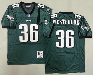 Men's Philadelphia Eagles #36 Brian Westbrook Green 2003 Throwback Jersey