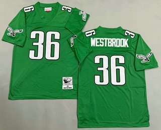Men's Philadelphia Eagles #36 Brian Westbrook Kelly Green 2003 Throwback Jersey