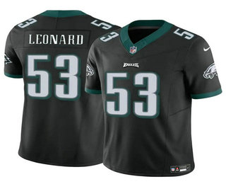 Men's Philadelphia Eagles #53 Shaquille Leonard Black 2023 FUSE Vapor Limited Stitched Jersey