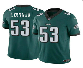 Men's Philadelphia Eagles #53 Shaquille Leonard Green 2023 FUSE Throwback Vapor Limited Stitched Jersey