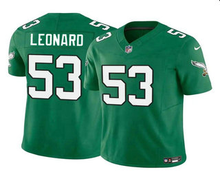 Men's Philadelphia Eagles #53 Shaquille Leonard Green 2023 FUSE Vapor Limited Stitched Jersey