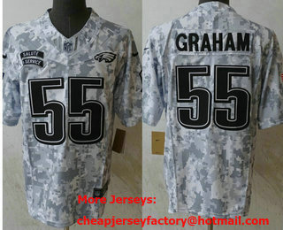 Men's Philadelphia Eagles #55 Brandon Graham Arctic Camo 2024 FUSE Salute to Service Limited Stitched Jersey