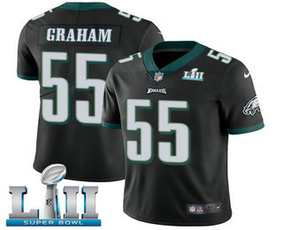 Men's Philadelphia Eagles #55 Brandon Graham Black 2018 Super Bowl LII Patch Vapor Untouchable Stitched NFL Nike Limited Jersey