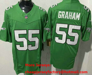 Men's Philadelphia Eagles #55 Brandon Graham Limited Kelly Green FUSE Vapor Jersey