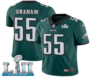 Men's Philadelphia Eagles #55 Brandon Graham Midnight Green 2018 Super Bowl LII Patch Vapor Untouchable Stitched NFL Nike Limited Jersey