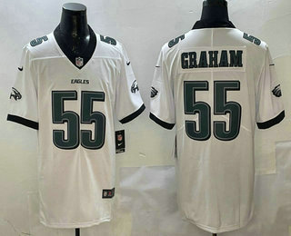 Men's Philadelphia Eagles #55 Brandon Graham White Vapor Limited Jersey