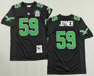 Men's Philadelphia Eagles #59 Seth Joyner Black 1990 Throwback Jersey