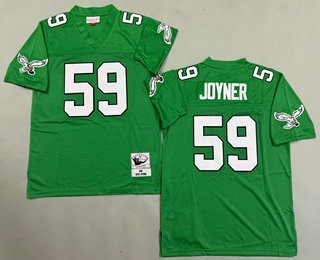 Men's Philadelphia Eagles #59 Seth Joyner Kelly Green 1990 Throwback Jersey