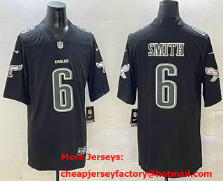 Men's Philadelphia Eagles #6 DeVonta Smith Black Fashion New Vapor Limited Stitched Jersey