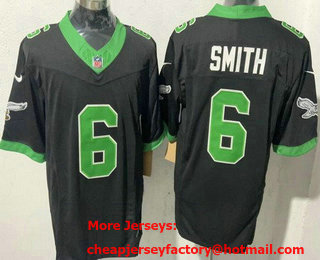 Men's Philadelphia Eagles #6 DeVonta Smith Limited Black Alternate FUSE Vapor Jersey