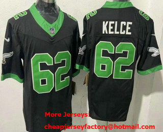Men's Philadelphia Eagles #62 Jason Kelce Limited Black Alternate FUSE Vapor Jersey