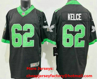Men's Philadelphia Eagles #62 Jason Kelce Limited Black Alternate Vapor Jersey