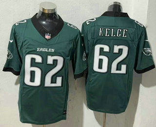 Men's Philadelphia Eagles #62 Jason Kelce Limited Midnight Green FUSE Vapor Jersey
