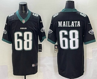 Men's Philadelphia Eagles #68 Jordan Mailata Limited Black Vapor Jersey
