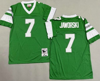 Men's Philadelphia Eagles #7 Ron Jaworski Kelly Green 1980 Throwback Jersey