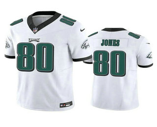 Men's Philadelphia Eagles #80 Julio Jones White 2023 FUSE Vapor Limited Stitched Jersey