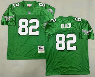Men's Philadelphia Eagles #82 Mike Quick Kelly Green 1988 Throwback Jersey