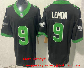 Men's Philadelphia Eagles #9 Makai Lemon Limited Black Alternate FUSE Vapor Jersey