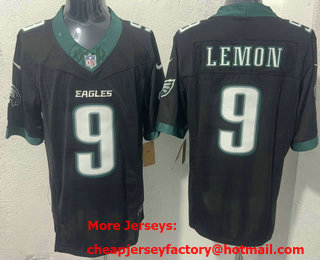 Men's Philadelphia Eagles #9 Makai Lemon Limited Black FUSE Vapor Jersey