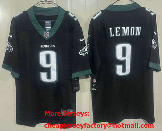 Men's Philadelphia Eagles #9 Makai Lemon Limited Black Vapor Jersey
