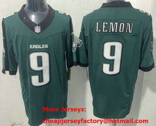 Men's Philadelphia Eagles #9 Makai Lemon Limited Midnight Green FUSE Vapor Jersey