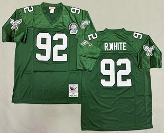 Men's Philadelphia Eagles #92 Reggie White Green 1992 Throwback Jersey