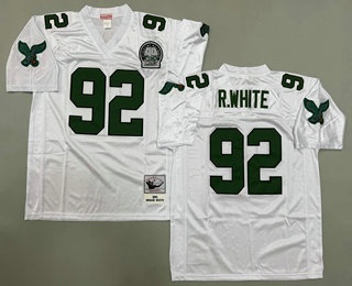 Men's Philadelphia Eagles #92 Reggie White White 1992 Throwback Jersey