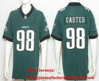 Men's Philadelphia Eagles #98 Jalen Carter Limited Midnight Green FUSE Jersey
