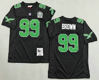 Men's Philadelphia Eagles #99 Jerome Brown Black 1991 Throwback Jersey