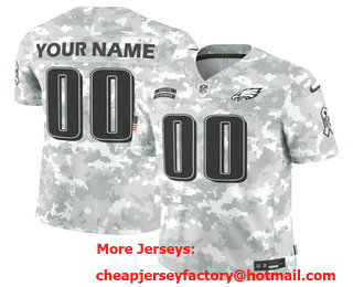 Men's Philadelphia Eagles Active Player Custom 2024 FUSE Camo Salute to Service Limited Stitched Jersey