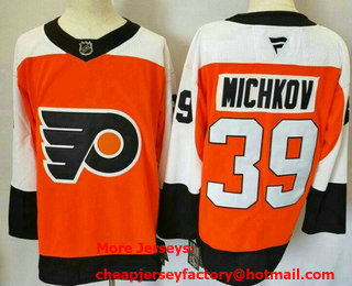 Men's Philadelphia Flyers #39 Matvei Michkov Orange 2024 Stitched Jersey