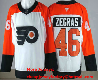 Men's Philadelphia Flyers #46 Trevor Zegras White Authentic Jersey