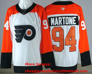 Men's Philadelphia Flyers #94 Porter Martone White Authentic Jersey