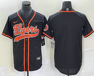 Men's Philadelphia Flyers Blank Black Cool Base Stitched Baseball Jersey