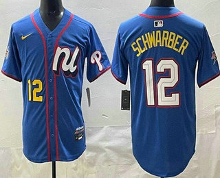 Men's Philadelphia Phillies #12 Kyle Schwarber Blue 2025 All Star Limited Jersey