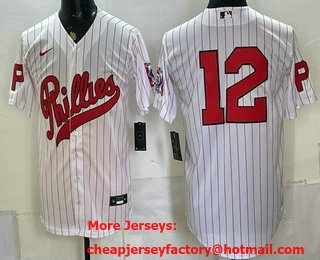 Men's Philadelphia Phillies #12 Kyle Schwarber White 2026 Field of Dreams Stadium Stitched Jersey