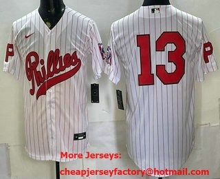 Men's Philadelphia Phillies #13 Rafael Marchan White 2026 Field of Dreams Stadium Stitched Jersey