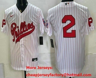 Men's Philadelphia Phillies #2 Justin Crawford White 2026 Field of Dreams Stadium Stitched Jersey
