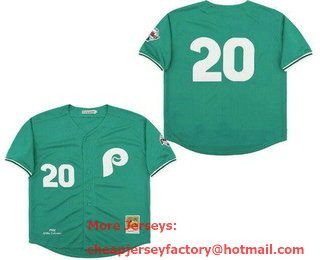 Men's Philadelphia Phillies #20 Mike Schmidt Aqua 1988 Throwback Jersey