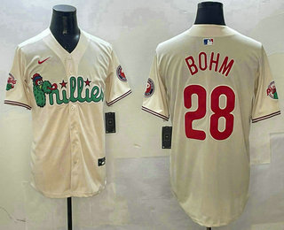Men's Philadelphia Phillies #28 Alec Bohm Cream Fashion Cool Base Jersey