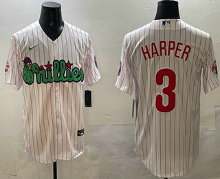 Men's Philadelphia Phillies #3 Bryce Harper White Fashion Cool Base Jersey