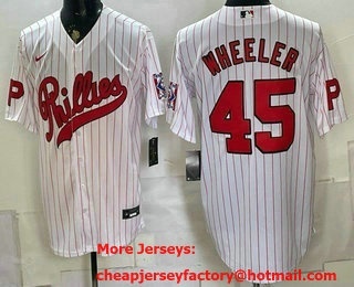 Men's Philadelphia Phillies #45 Zack Wheeler White 2026 Field of Dreams Stadium Stitched Jersey